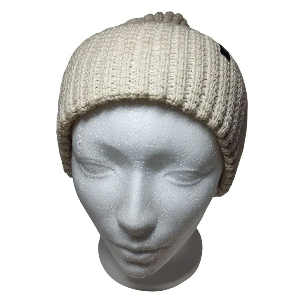 Mountain Hardware Beanie Hat Mini Cable Knit Beige Womens One Size‎ Wool Blend